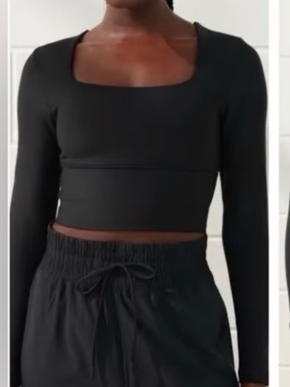 Abercrombie YPB Black Long Sleeve Crop Top XS Cropped shirt